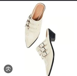 Joie Tan  Mules with Triple Buckle